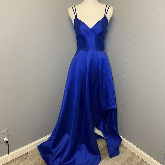 Sequin Hearts Women's Juniors Royal Blue Strappy-Back Gown Dress Size 3 - Picture 3 of 13